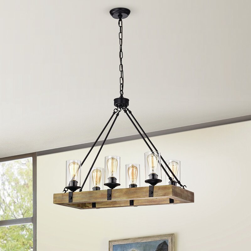 farmhouse rectangle chandelier